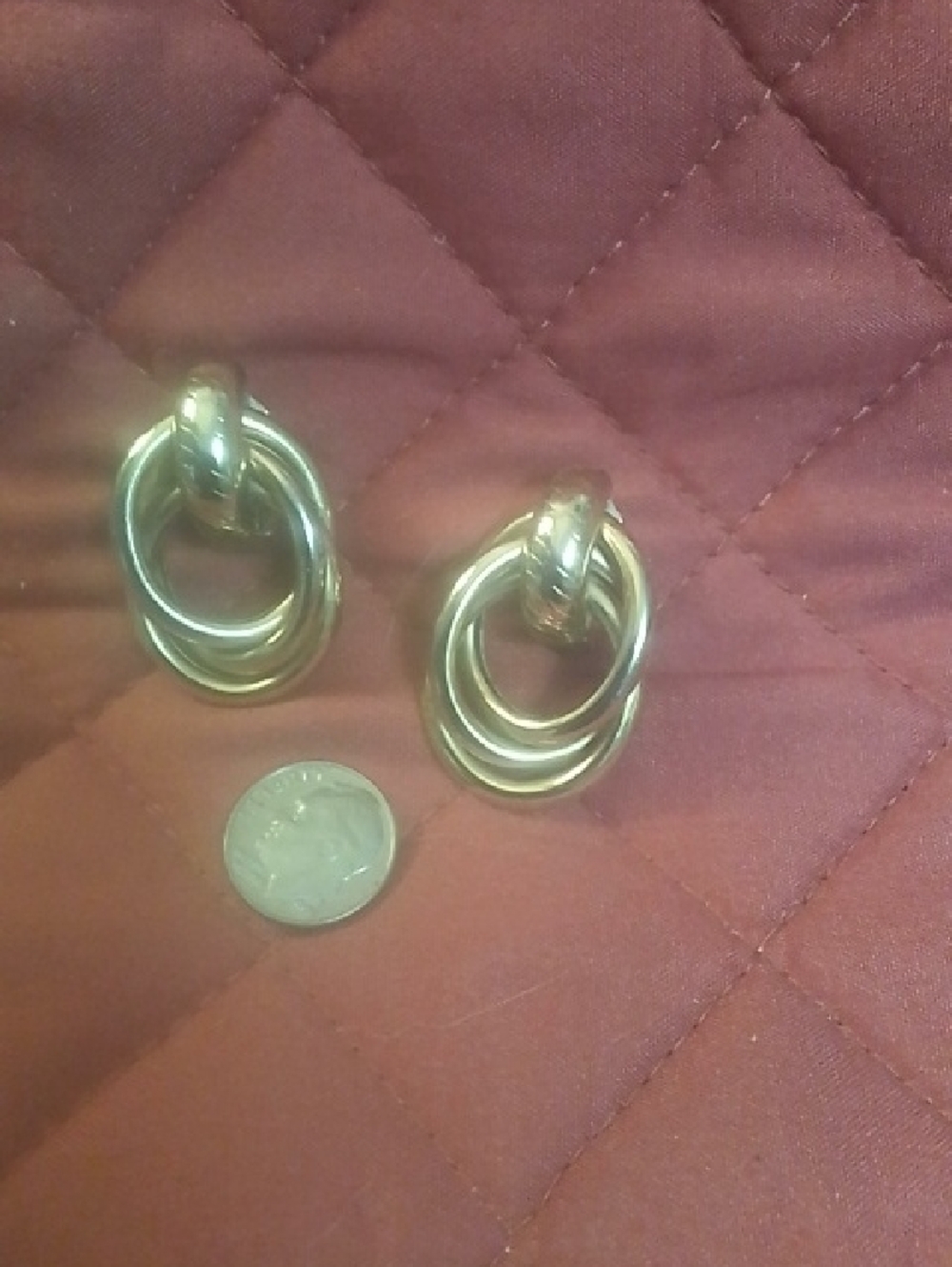 Classic Gold-Tone Triple Hoop Drop Clip Earrings - Women Jewelry